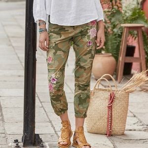 Sundance Camouflage Embroidered Jogger Pant with Zippers